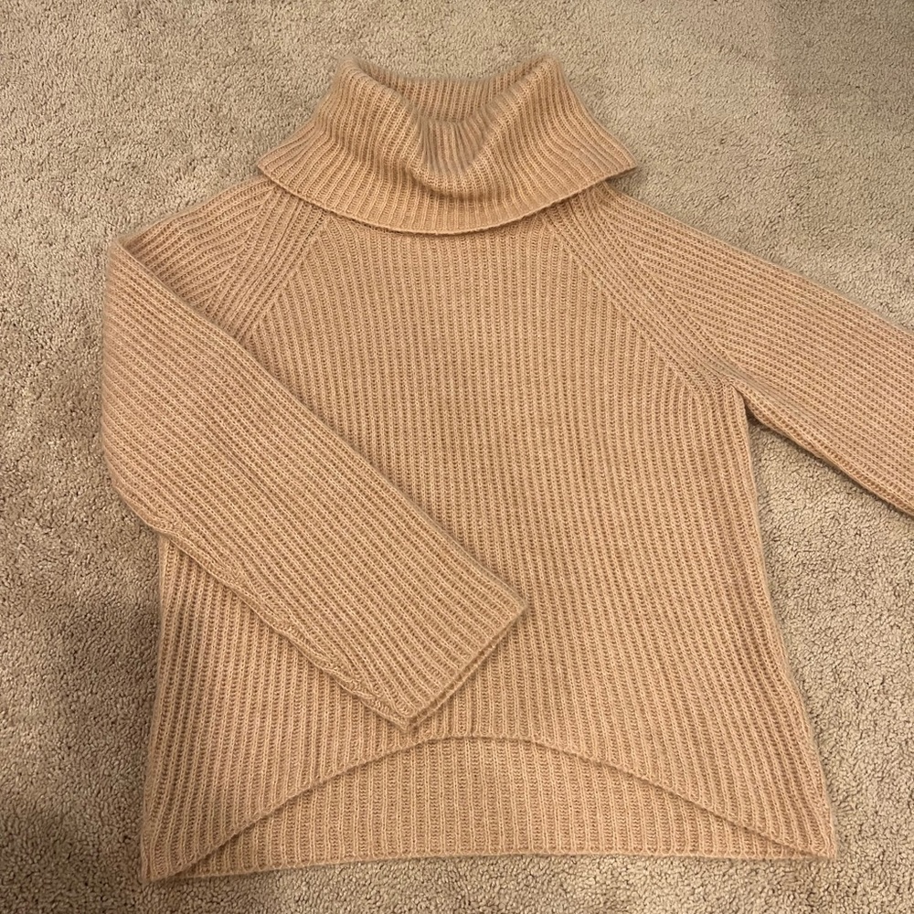 Pale Pink Point Sur Cowl Oversized Turtleneck
